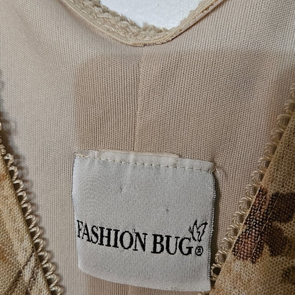 Fashion Bug Summer Floral Dress with gold sparkle dotted through out. SZ 18-20 - Picture 3 of 10